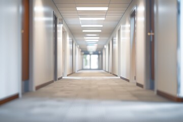 Corridor and office room on blurred background