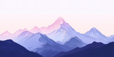 A serene mountain landscape with pastel hues, capturing the beauty of nature at dusk, perfect for relaxation and inspiration.