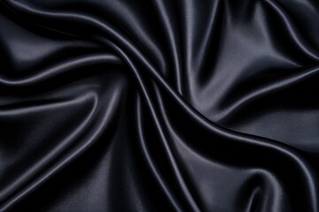 Obraz premium A close-up view of dark, smooth fabric, showcasing luxurious textures and intricate folds, perfect for fashion and design applications.