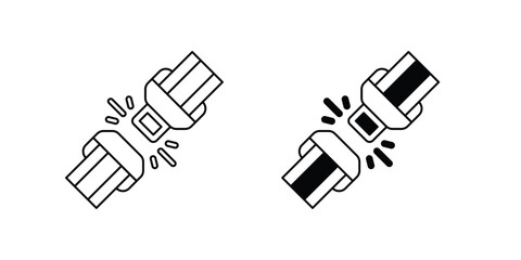 Seat Belt set icon with white background vector stock illustration