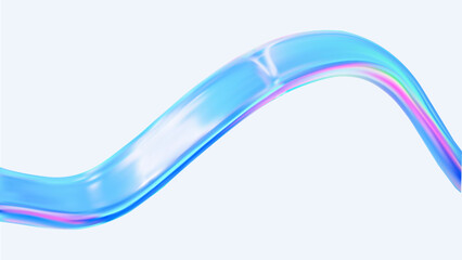 3D holographic glass element in the form of a liquid wave.