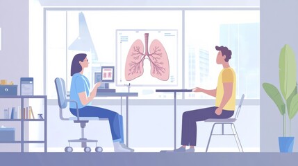 Checking lungs in office
