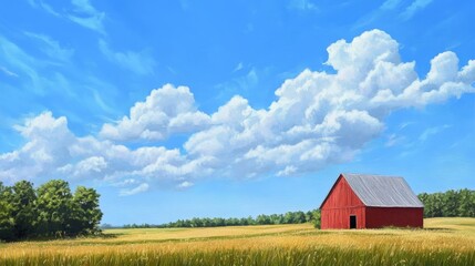 Obraz premium Amer. Countryside, Blue Sky