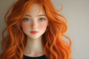 a person with long red hair