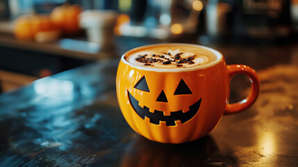 Enjoy a delightful Halloween Pumpkin Spice Drink topped with a generous swirl of Whipped Cream