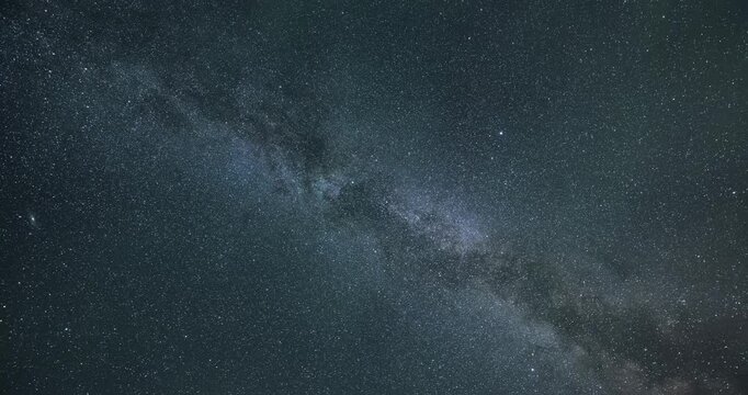 Milky way galaxy stars in summer starry night sky Time lapse Astronomy Background