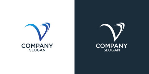 letter v abstract monogram logo design vector