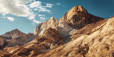 Fototapeta premium Stunning mountain landscape showcasing rugged peaks and dramatic skies, perfect for nature and travel projects.
