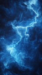 Obraz premium Intense Blue Lightning and Electric Energy Burst in a Dark Sky for Dynamic Technology Background