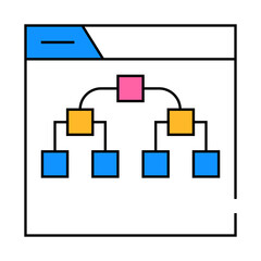 online game hierarchy line icon vector. online game hierarchy sign. isolated symbol illustration