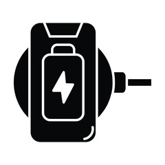 wireless charger icon vector on white background