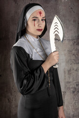 portrait of a person with a knife