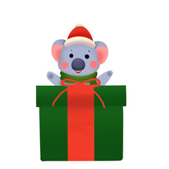 Koala with santa hat christmas edition