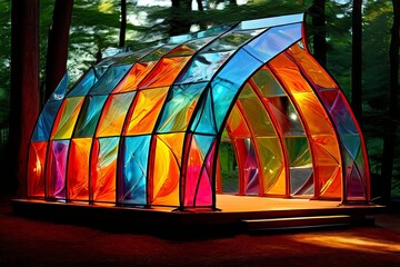 vibrant glass tent imagine a tent made of colorful stained glass