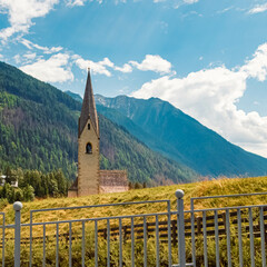Fototapeta premium Church on a sunny summer day at Kals am Großglockner, Lienz, Eastern Tyrol, Austria