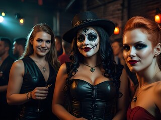 Halloween Graveyard Silhouette Abstract Background. ai generated