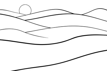 Enchanting Vector Art of Soft Rolling Sand Dunes at Sunrise
