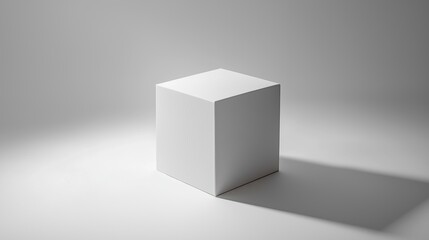 Fototapeta premium White cube on a neutral background