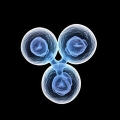 Embryo cells multiplying, time-lapse illustration of cell division, biology research, digital accuracy