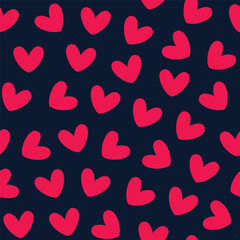 simple seamless pattern, heart repeating pattern on dark background