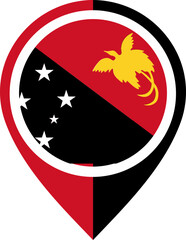 Map Icon Inside Papua New Guinea Flag