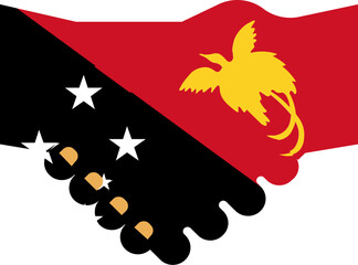 Papua New Guineaflag on Shake Hand icon