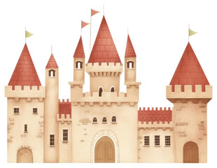 Obraz premium PNG Vintage Christmas style castle architecture building.