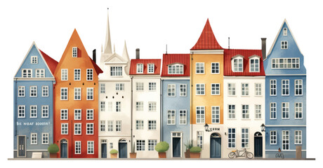 Fototapeta premium PNG Buildings architecture drawing street.