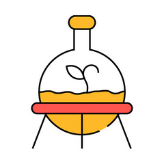 laboratory growth plant in flask line icon vector. laboratory growth plant in flask sign. isolated symbol illustration