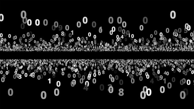 Abstract digital background with binary numbers. An abstract digital background featuring floating binary numbers in black and white against a dark backdrop.