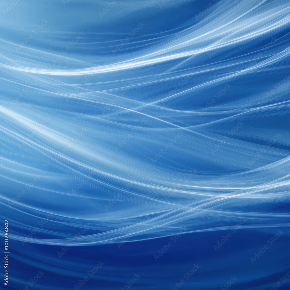 Poster abstract blue swirls pattern. digital art with smooth flowing lines.