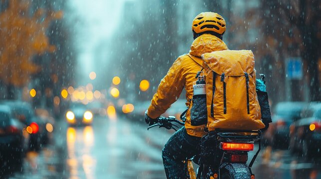 A health rider navigating through a busy city, delivering wellness products to individuals in need of specialized care