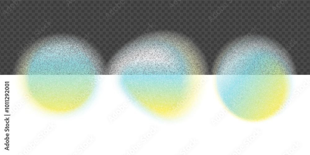 Poster geometric colorful grainy shapes set. gradient groovy elements with for texture. eps10 vector transp