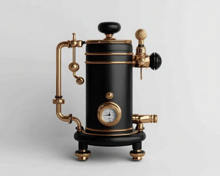 recommend clip art: Vintage steam engine, white isolate background