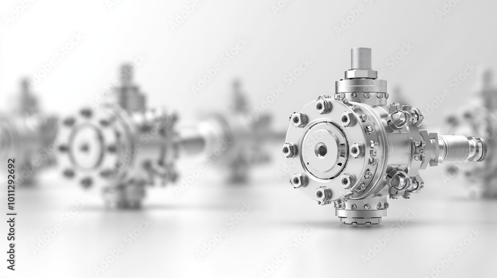 Poster modern industrial 3d render with subtle design and metallic hues perfect for website backgrounds