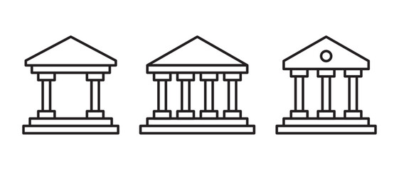 Obraz premium Museum icon vector set. Government building symbol