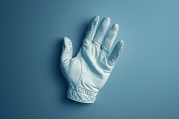 Obraz premium A white golf glove resting on a blue surface