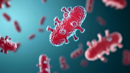 Bacteria mutating for survival, evolutionary process, 3D illustration