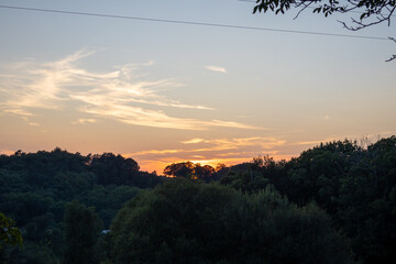 sunset over the city