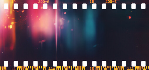 film strip texture with light leaks and burn effect, dust and scratch, abstract background