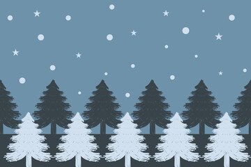 Obraz premium Cute christmas tree hand drawn. Christmas pattern. Scenery in winter. Celebrate festival. Design for background, vector illustration, fabric, clothing, carpet, textile, gift, paper, greeting cards.
