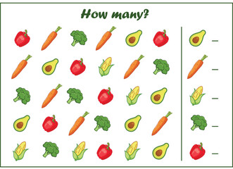 Vegetable Counting Math Game