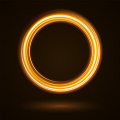 Color circles frame with glitter light effect. A flash flies in a circle in a luminous ring.