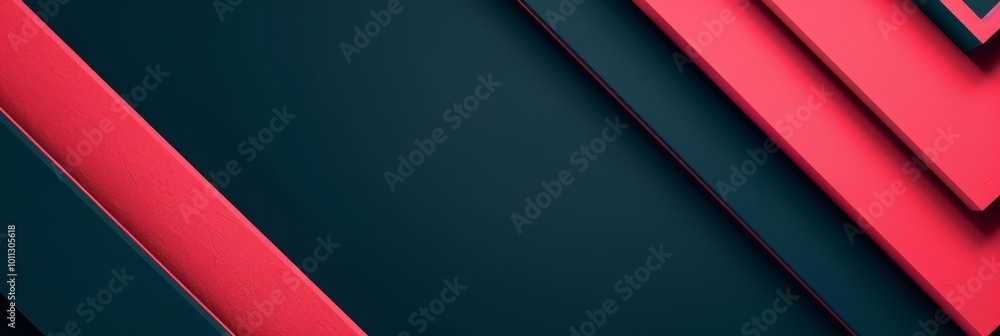 Poster abstract geometric background with red and black diagonal lines.