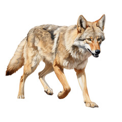 Fototapeta premium Running Coyote Clipart Illustration