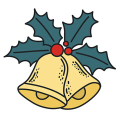 Christmas bells with holly