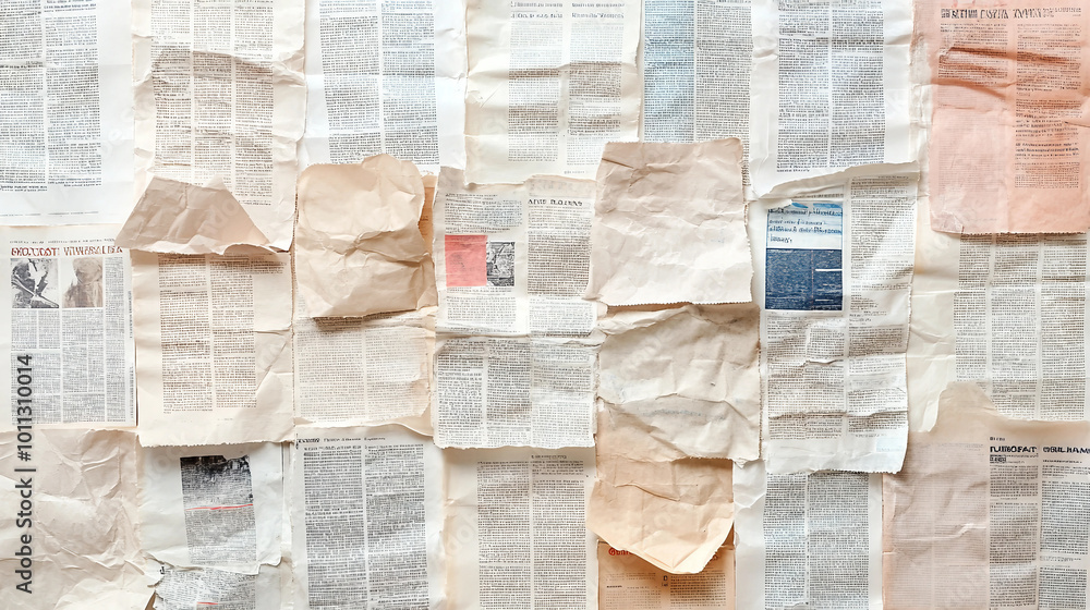 Poster vintage collection of assorted papers and documents creating a nostalgic and artistic background