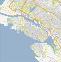 Naklejka premium Map of Alameda in California in a normal road map style. Contains layered vector with roads water, parks, etc.