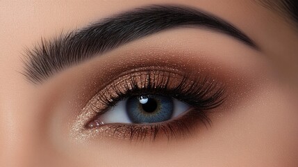 Obraz premium Stunning Close-Up of Eye with Beautiful Makeup