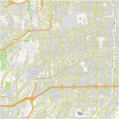 Map of Alhambra in California in a normal road map style. Contains layered vector with roads water, parks, etc.